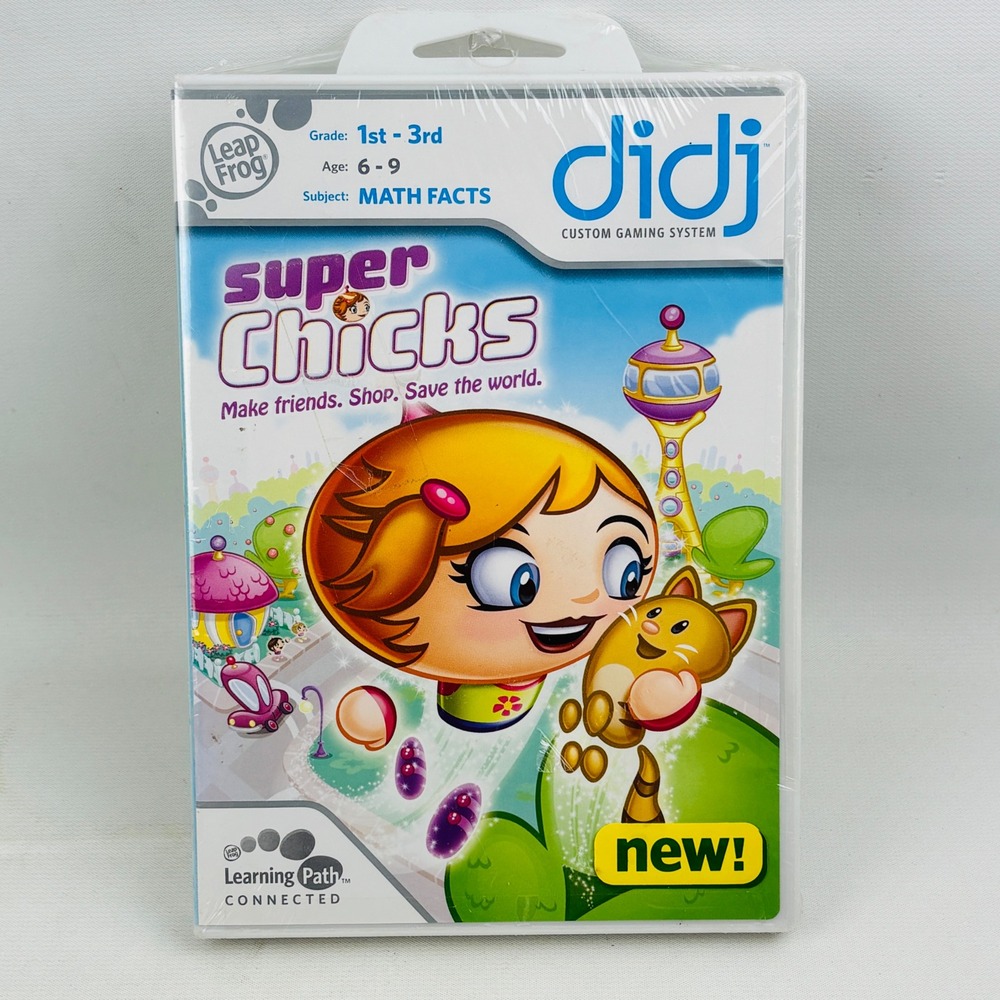 LeapFrog Didj Super Chicks Math Facts Game Ages 6-9 Grade 1st-3rd New Sealed